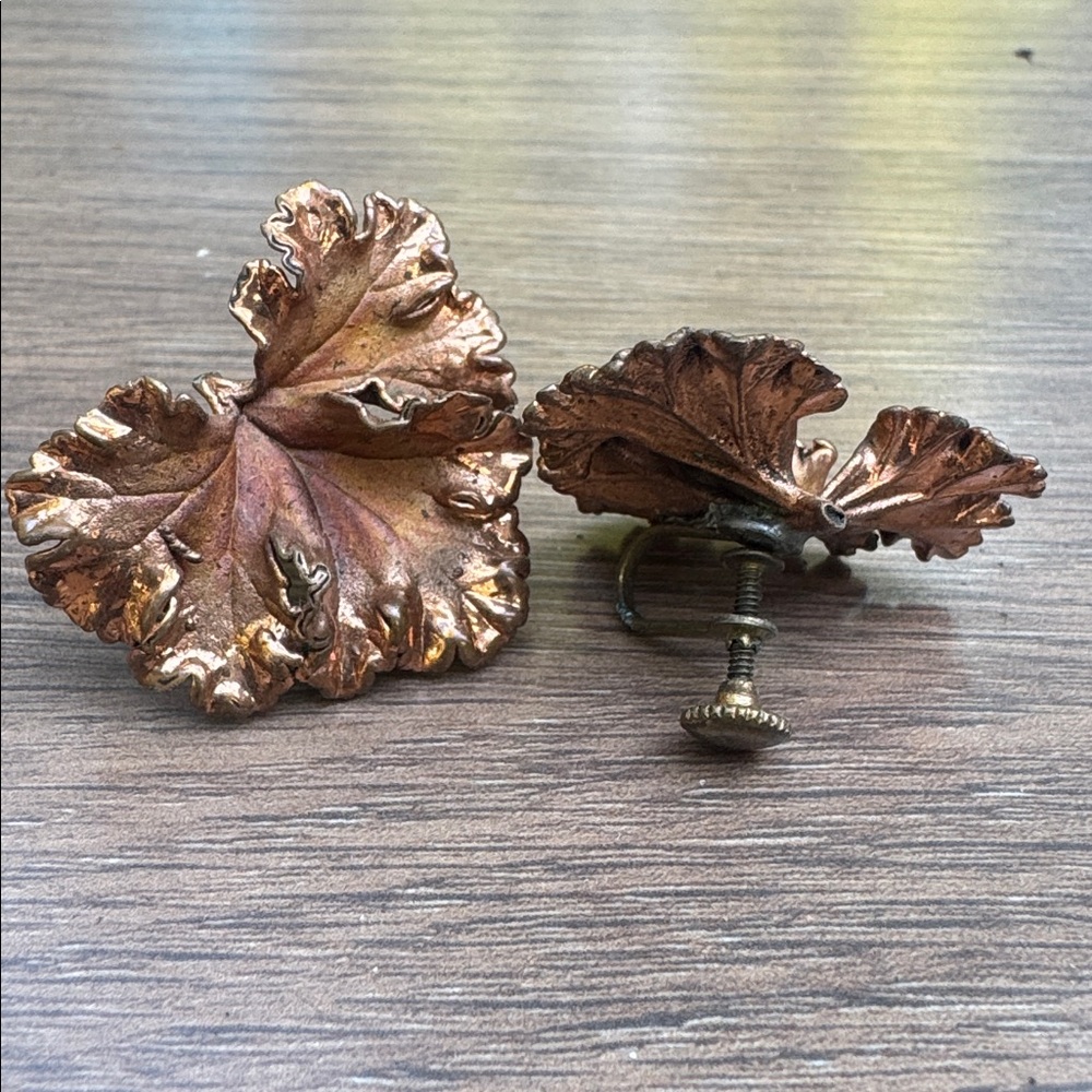 Vintage Leaf Clip-On Earrings